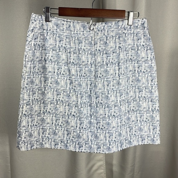 LOFT Blue and White A-Line Mini Skirt - Picture 2 of 4